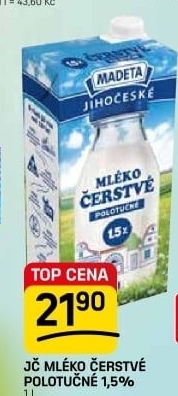 Mléko čerstvé Jihočeské Madeta - 1,5% polotučné