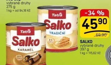 Mléko kondenzované Salko Tatra