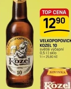 Pivo světlé výčepní 10°Velkopopovický Kozel