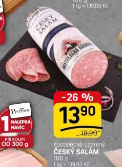 Salám český Kostelecké uzeniny