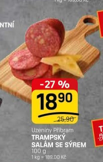Salám trampský se sýrem Příbramská uzenina