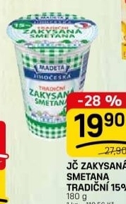 Smetana zakysaná Jihočeská Madeta 15%