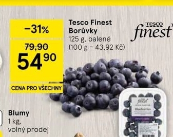 Borůvky Tesco Finest