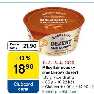 Dezert smetanový Bánovecký Milsy