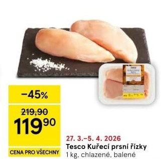 Kuřecí prsní řízky Tesco