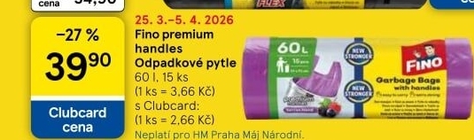Pytle na odpadky s vůní 60 l Premium Fino
