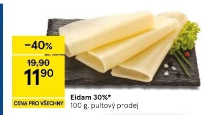 Sýr Eidam Jihočeský 30% Madeta