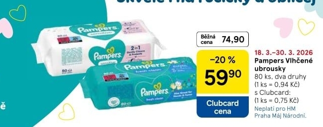 Vlhčené ubrousky dětské Pampers