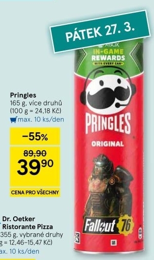 Chipsy Pringles - tubus