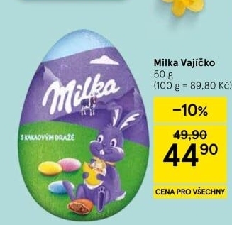 Čokoládové vajíčko Milka
