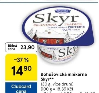Dezert zakysaný bílý Skyr Bohušovická mlékárna
