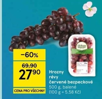 Hrozny červené bezsemenné The Grower'