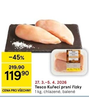 Kuřecí prsní řízky Tesco