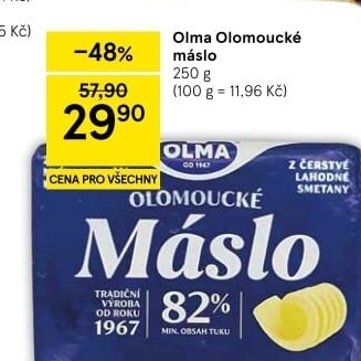 Máslo Olomoucké Olma