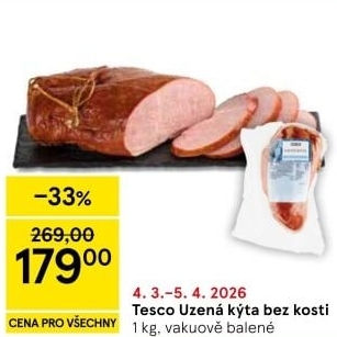 Uzená kýta bez kosti Tesco