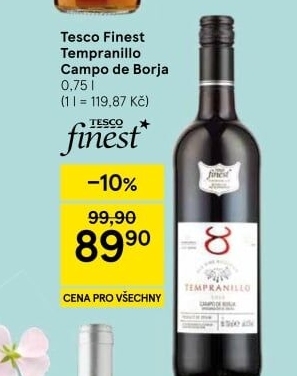 Víno Tempranillo Campo de Borja Tesco Finest
