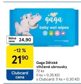 Vlhčené ubrousky dětské Gaga