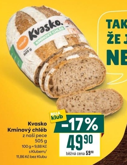 Chléb kmínový Kvasko Minit