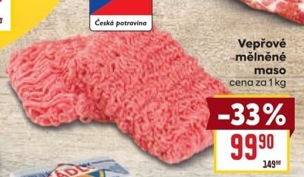 Maso mělněné vepřové