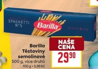 Těstoviny semolinové Barilla