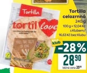 Tortilla celozrnná TortilLOVE