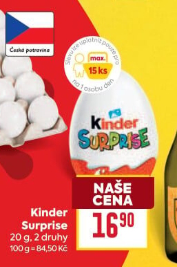 Čokoládové vajíčko s překvapením Kinder Surprise