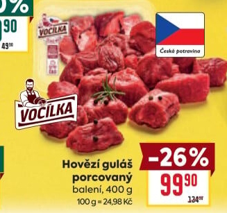 Hovězí maso na guláš Vocílka
