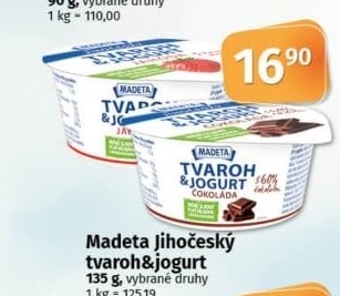 Dezert tvaroh s jogurtem jihočeský Madeta