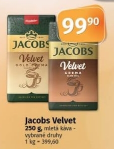Mleté kávy Jacobs Velvet