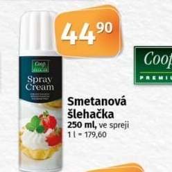 Šlehačka ve spreji Coop Premium