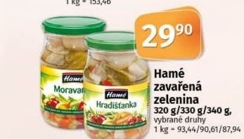 Sterilovaná zelenina Hamé
