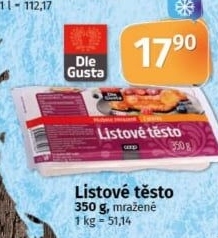 Těsto listové mražené Dle Gusta