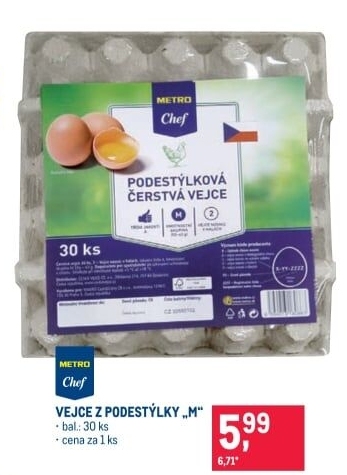 Vejce z podestýlky M Metro Chef