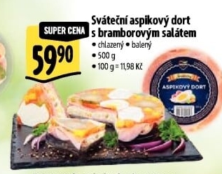 Aspikový dort sváteční s bramborovým salátem Gastro