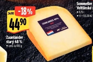 Sýr Zaanlander starý 48 % Albert Excellent