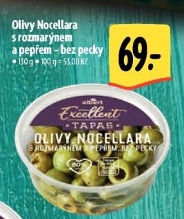 Tapas Olivy Nocellara s rozmarýnem a pepřem Albert Excellent