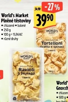 Těstoviny plněné chlazené World'