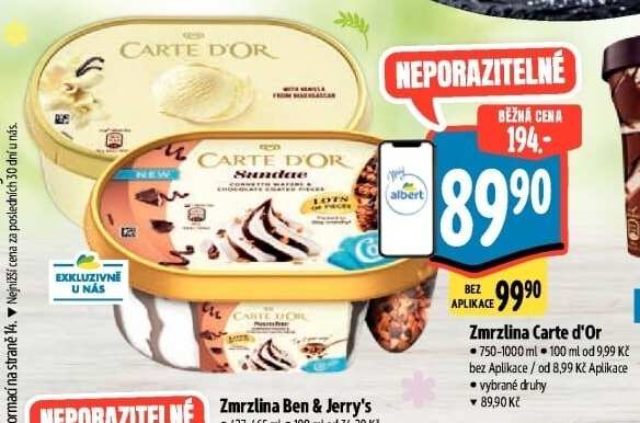 Zmrzlina ve vaničce Carte D'