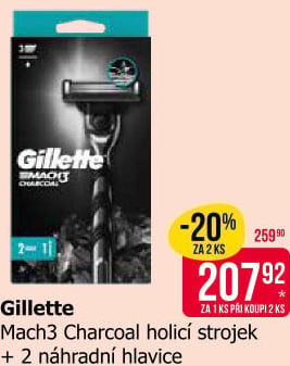 Holicí strojek pánský Gillette Mach 3 Charcoal