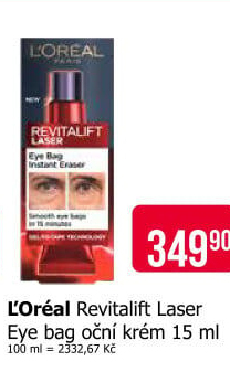 Oční krém Revitalift Laser Eye Bag Remover L'
