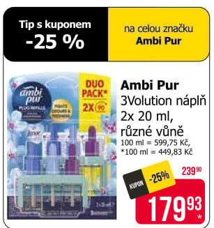 Osvěžovač vzduchu 3 volution Ambi Pur - náplň