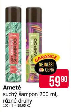 Suchý šampon Ameté