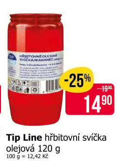 Svíčky hřbitovní olejové Tip Line
