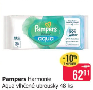Vlhčené ubrousky dětské Harmonie Aqua Pampers
