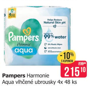 Vlhčené ubrousky dětské Harmonie Aqua Pampers