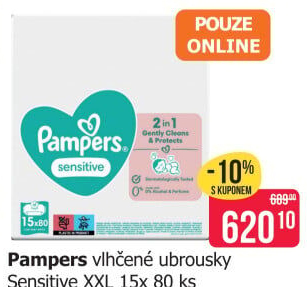 Vlhčené ubrousky dětské Pampers Sensitive