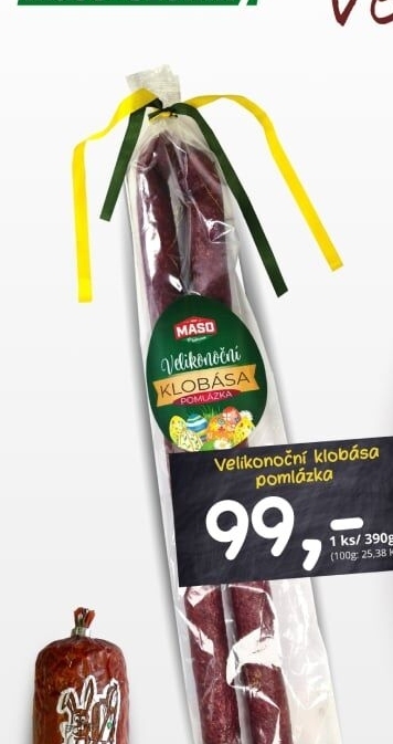 Pomlázka velikonoční klobása Maso Příbram
