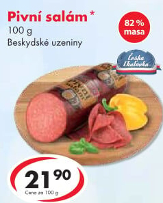 Salám pivní Beskydské uzeniny Chodura