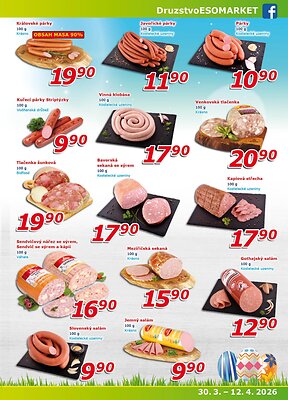 akční leták ESO MARKET 30.3.2026-12.4.2026