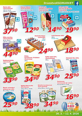 akční leták ESO MARKET 30.3.2026-12.4.2026